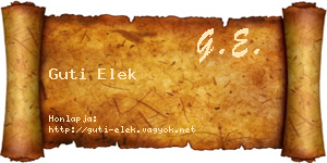 Guti Elek névjegykártya